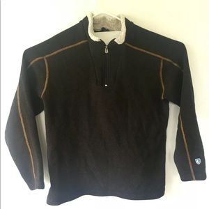 Kuhl Mens XL Alfpaca Fleece Brown 1/2 Zip Pullover